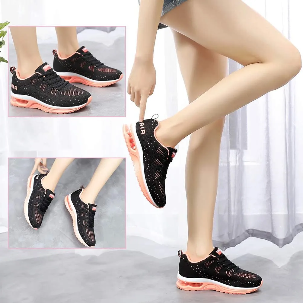 RUMPRA Women Sneakers Lightweight Air Cushion Gym Fashion Shoes Breathable Walking Running Athletic Sport