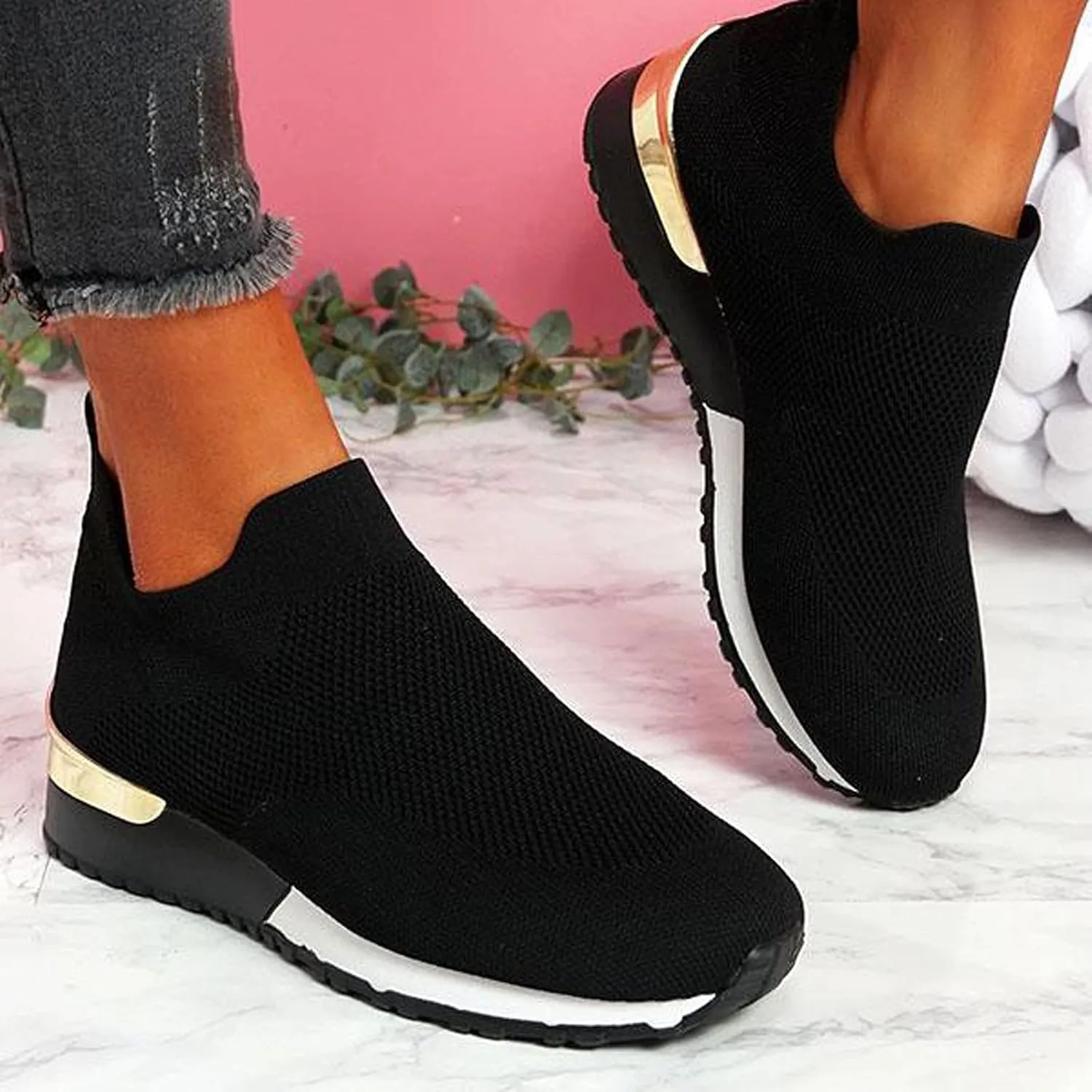 Running Shoes Womens Lightweight White Platform Sneakers Womens Walking Shoes Comfortable & Lightweight Loafers for Men Womens Slip On Sneakers with Arch Support