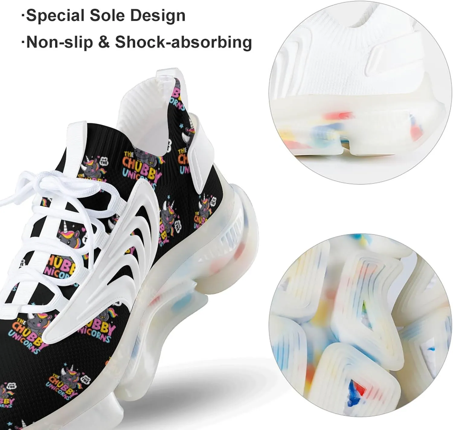 Save The Chubby Unicorns Men's Running Shoes Lightweight Walking Shoe Breathable Sneaker