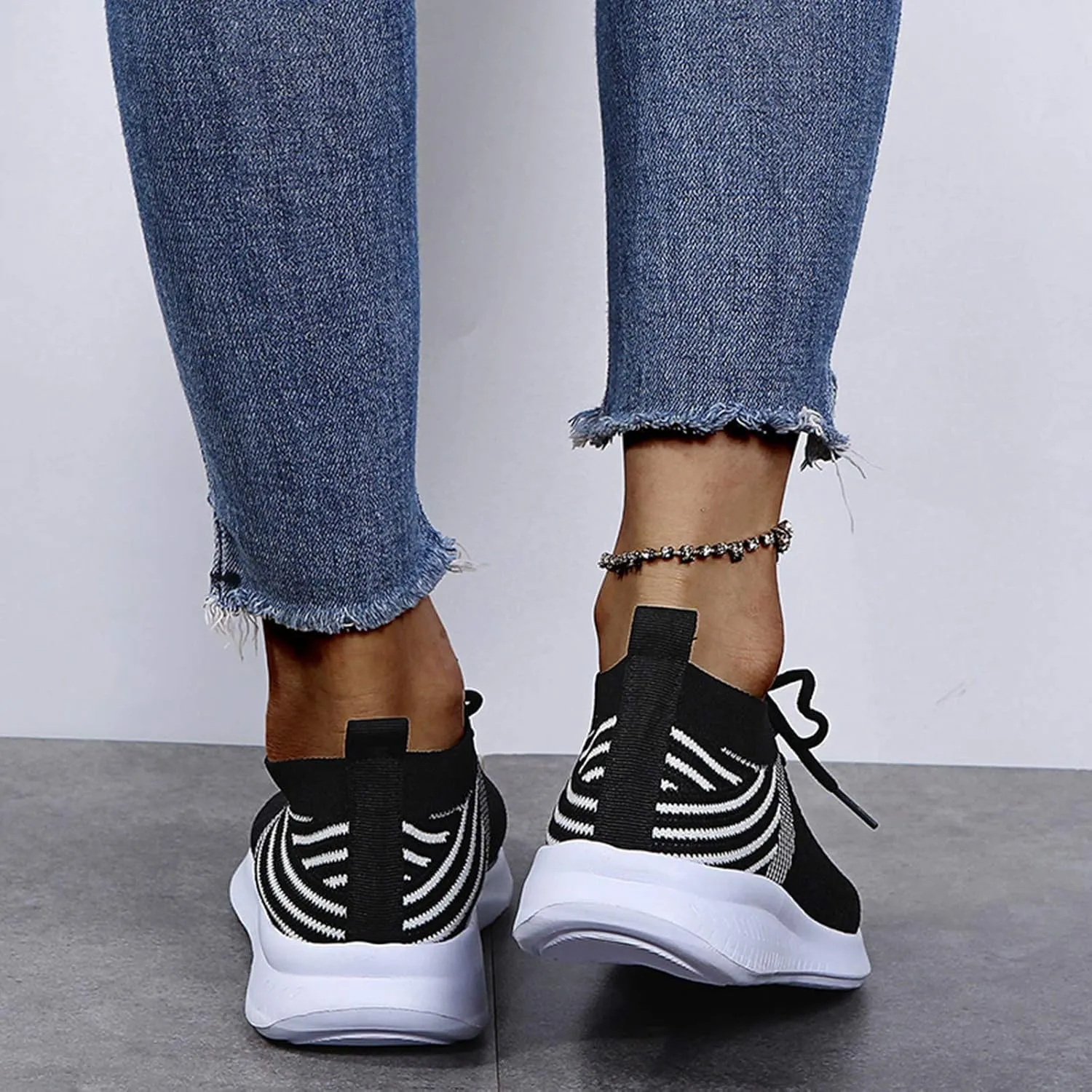 SBGMoSJ Running Shoes for Women Wide Toe Box Women's Slip On Tennis Shoes Size 8 Hiking Shoes for Women Extra Wide White Sneakers for Women Womens Black Sneakers Wide Width