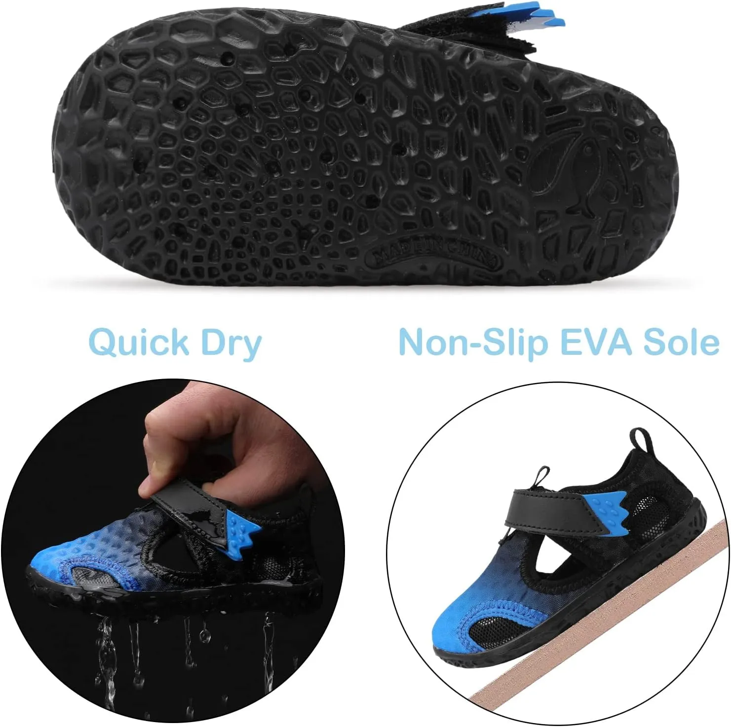 Scurtain Kids Toddler Water Shoes Quick-Dry Aqua Socks for Baby Boys Girls Toddler Beach Shoes Swim Shoes with Non-Slip Sole