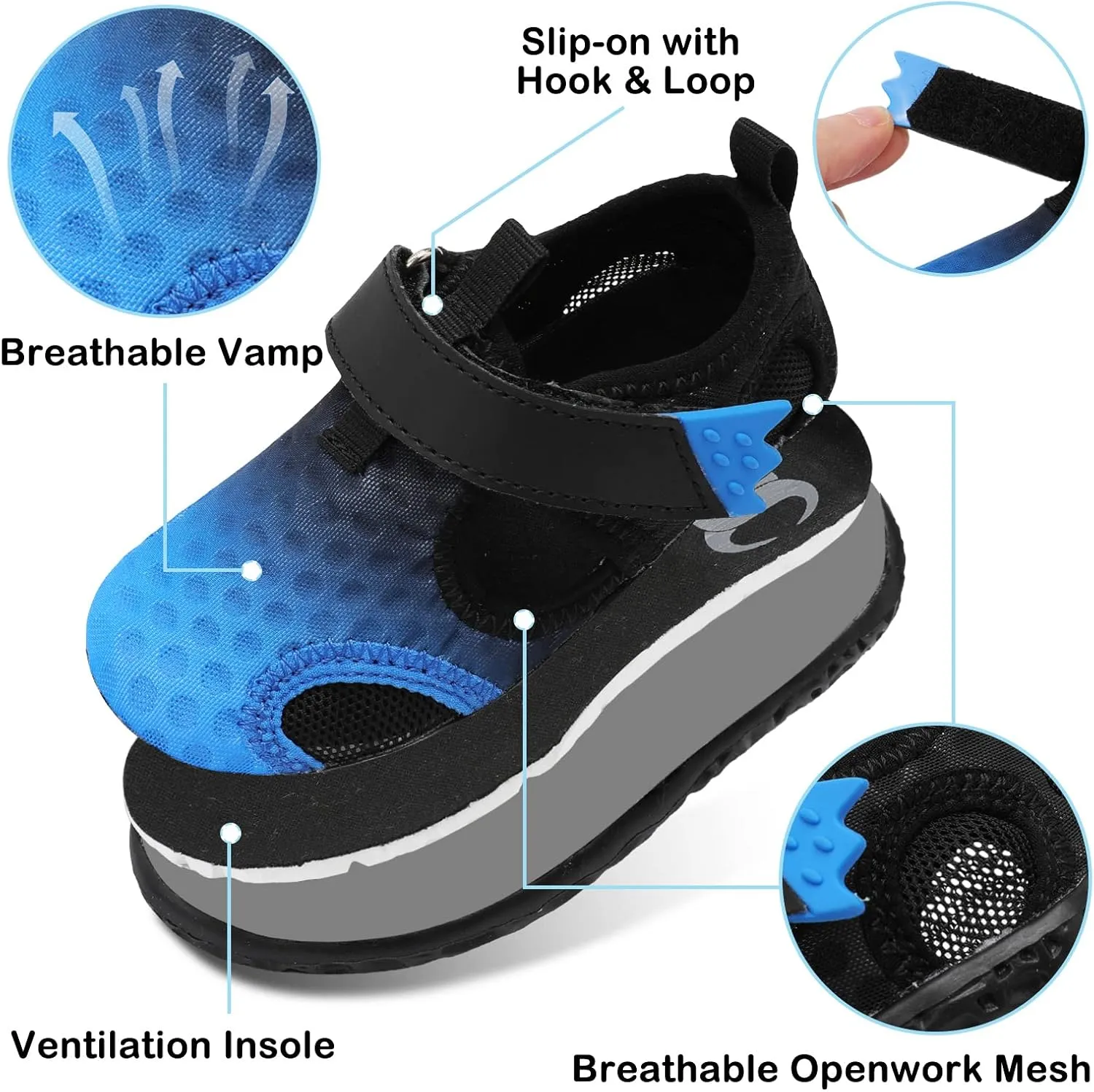 Scurtain Kids Toddler Water Shoes Quick-Dry Aqua Socks for Baby Boys Girls Toddler Beach Shoes Swim Shoes with Non-Slip Sole