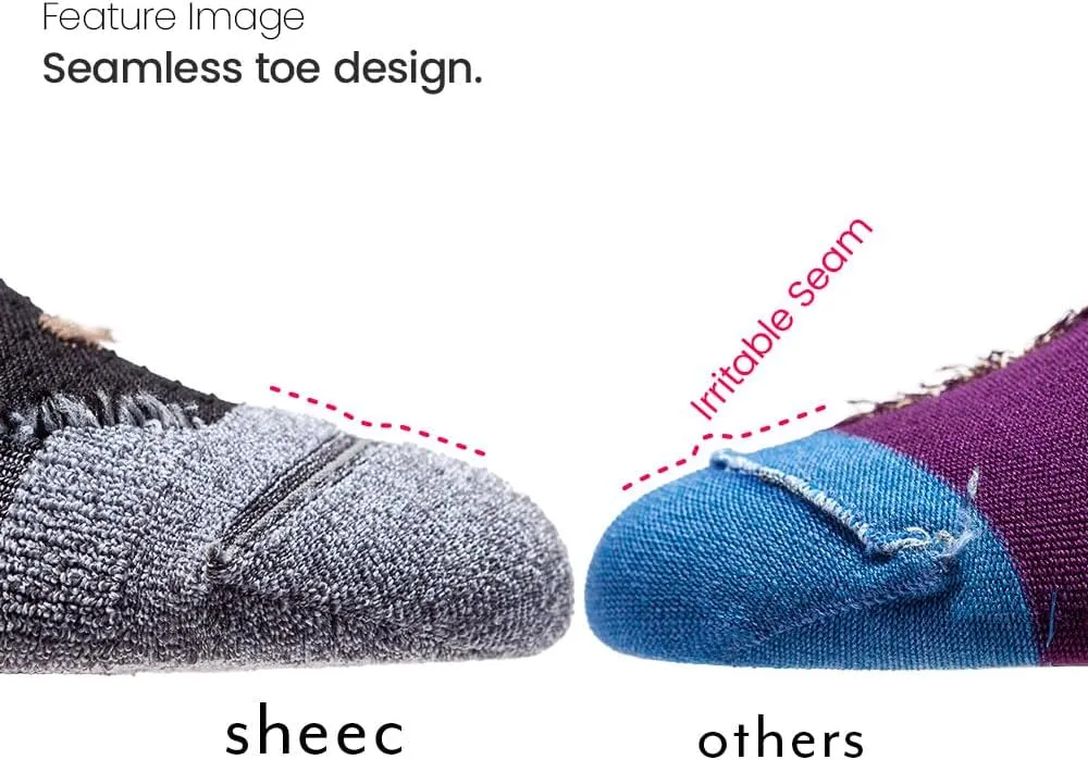 SHEEC Men's Cushioned Athletic Socks, Arch Support, Moisture-Wicking, Anti-Blister-Crew, Quarter & Ankle for Running & Hiking