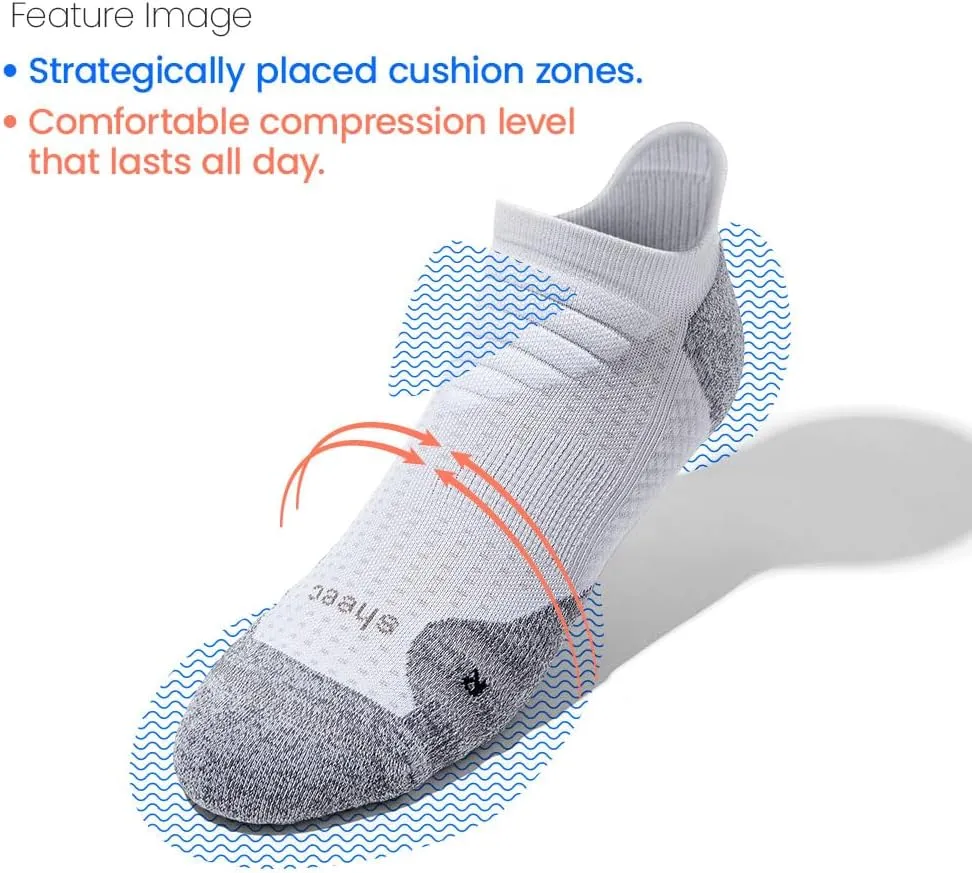 SHEEC Men's Cushioned Athletic Socks, Arch Support, Moisture-Wicking, Anti-Blister-Crew, Quarter & Ankle for Running & Hiking