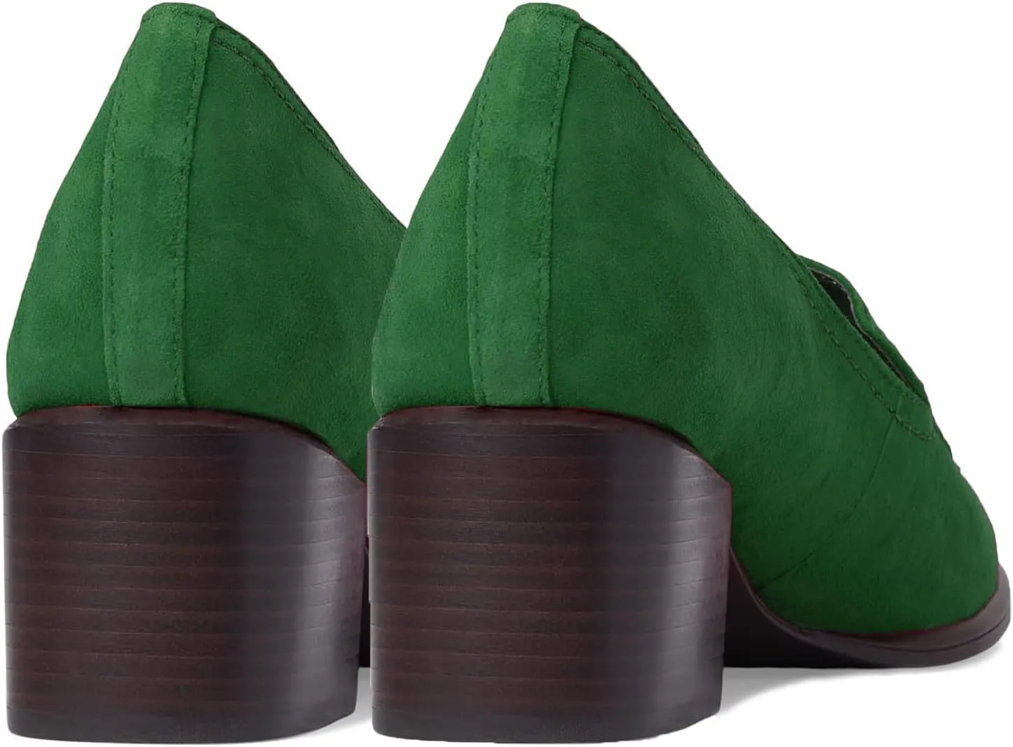 SHODENSE Women Round Toe Chunky Heel Loafers Tassel Slip On Suede Loafer Pumps Fringed Vintage 2 inch Mid Block Heel Dress Shoes with Tassels Comfortable Office Ladies Casual Walking 4-11 M US
