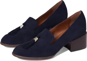 SHODENSE Women Round Toe Chunky Heel Loafers Tassel Slip On Suede Loafer Pumps Fringed Vintage 2 inch Mid Block Heel Dress Shoes with Tassels Comfortable Office Ladies Casual Walking 4-11 M US