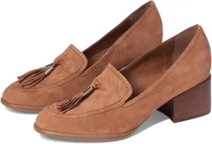 SHODENSE Women Round Toe Chunky Heel Loafers Tassel Slip On Suede Loafer Pumps Fringed Vintage 2 inch Mid Block Heel Dress Shoes with Tassels Comfortable Office Ladies Casual Walking 4-11 M US