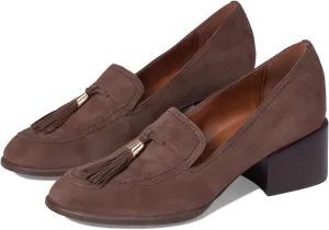 SHODENSE Women Round Toe Chunky Heel Loafers Tassel Slip On Suede Loafer Pumps Fringed Vintage 2 inch Mid Block Heel Dress Shoes with Tassels Comfortable Office Ladies Casual Walking 4-11 M US