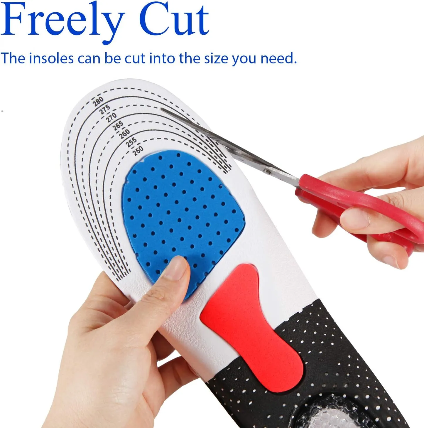 Shoe Insoles for Men & Women Plantar Fasciitis Orthotic Inserts Shock Absorbing Anti Fatigue for Walking, Runing and Sports
