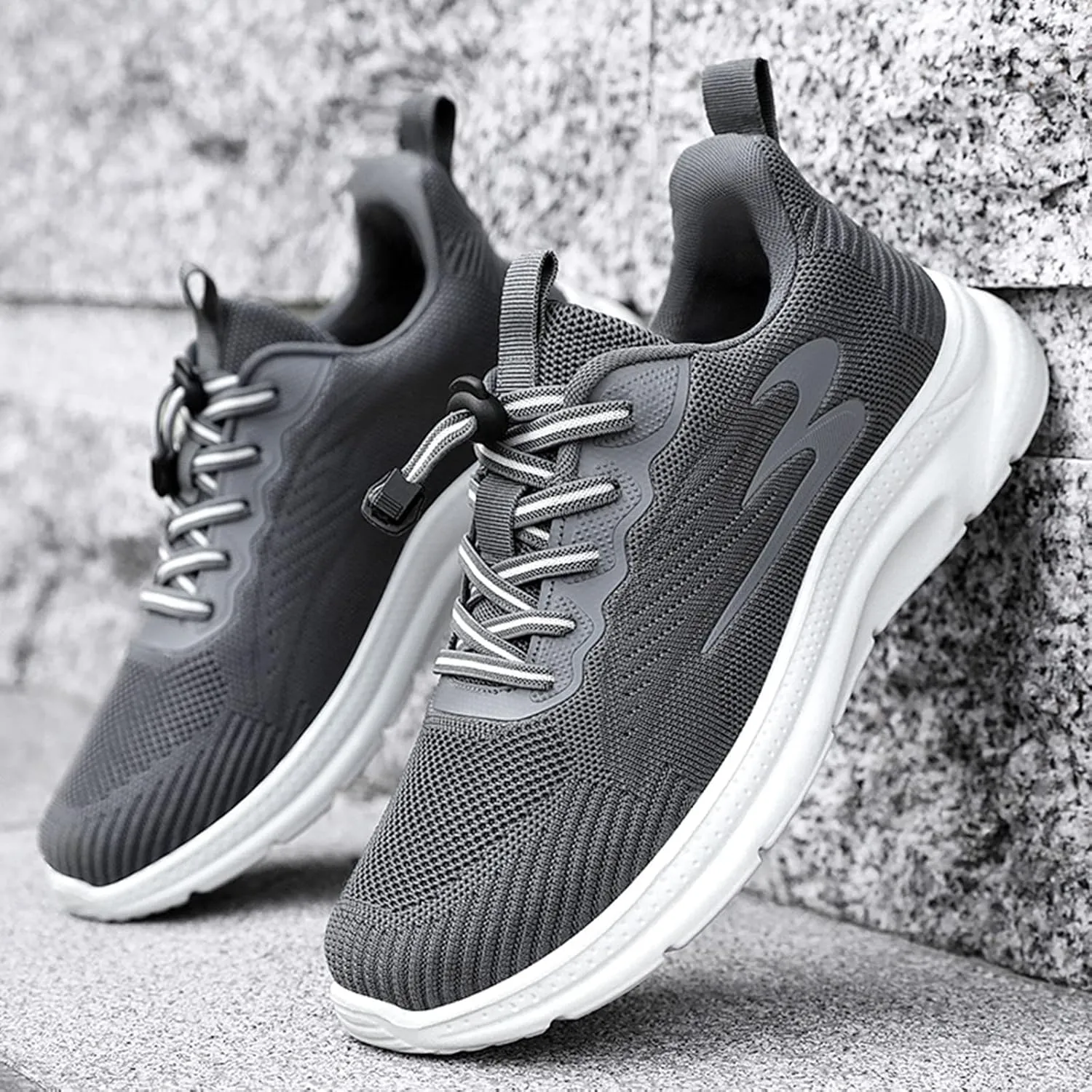 Shoe Made with Natural Materials Fashion Summer and Men Shoes Fly Woven Mesh Breathable Elastic Band Casual Easy to Wear
