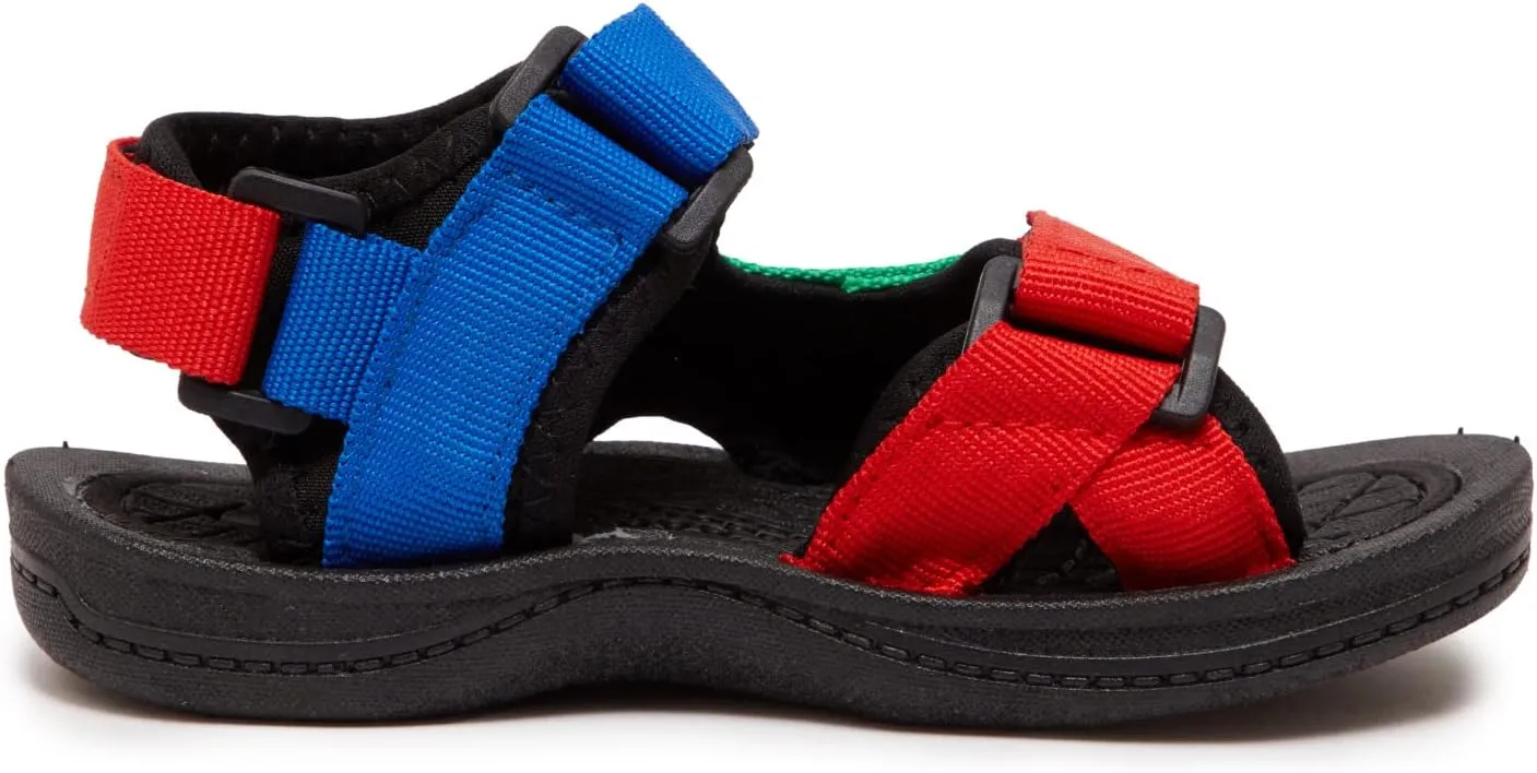 Skysole All Terrain Double Strap Sandals for Boys - Rubber Sole Amphibian Shoes for Beach, Pool, Hiking, Walking & Sports