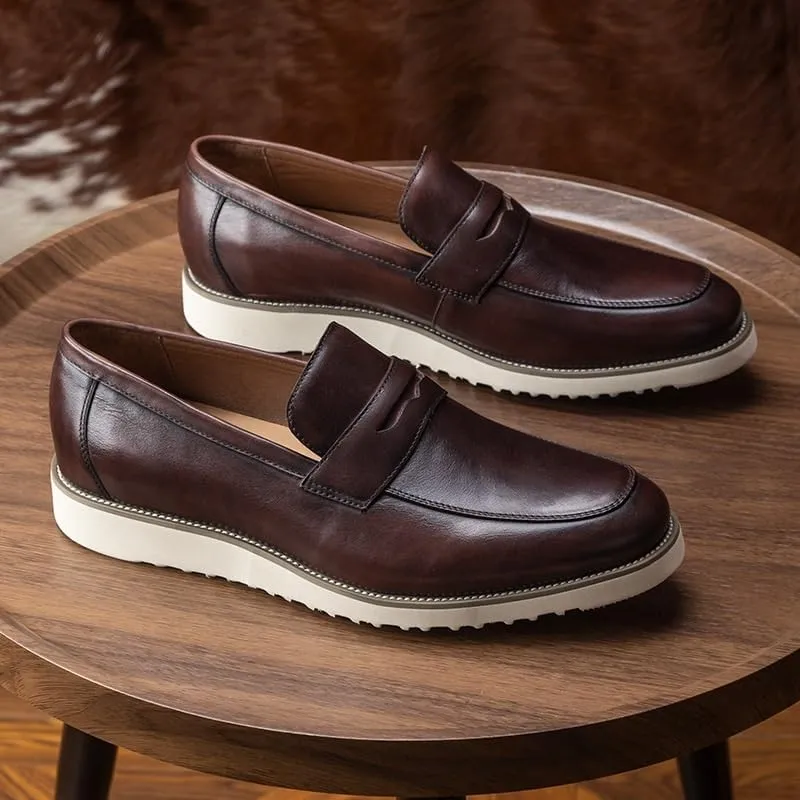 Slip-on Loafer Luxury Leather Lined Shoes for Men Men's Premium Genuine Hand-Made Leather Casual Slip on Loafers Breathable Driving Shoes