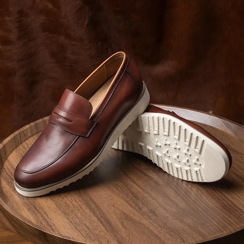 Slip-on Loafer Luxury Leather Lined Shoes for Men Men's Premium Genuine Hand-Made Leather Casual Slip on Loafers Breathable Driving Shoes