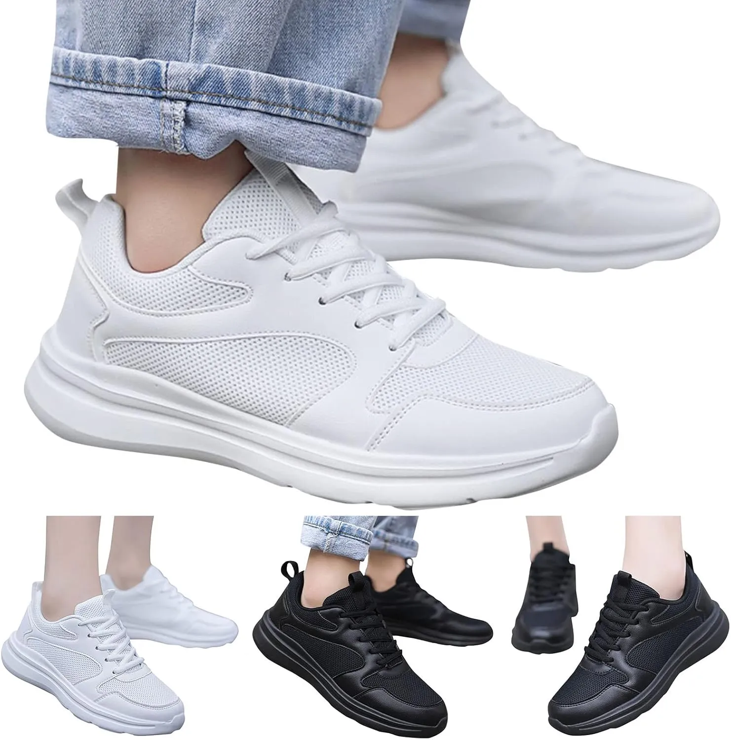 Slip on Shoes for Women Women Shoes Casual Women's Fashion Lace Up Sneakers Women's Stretch Cushion Shoes