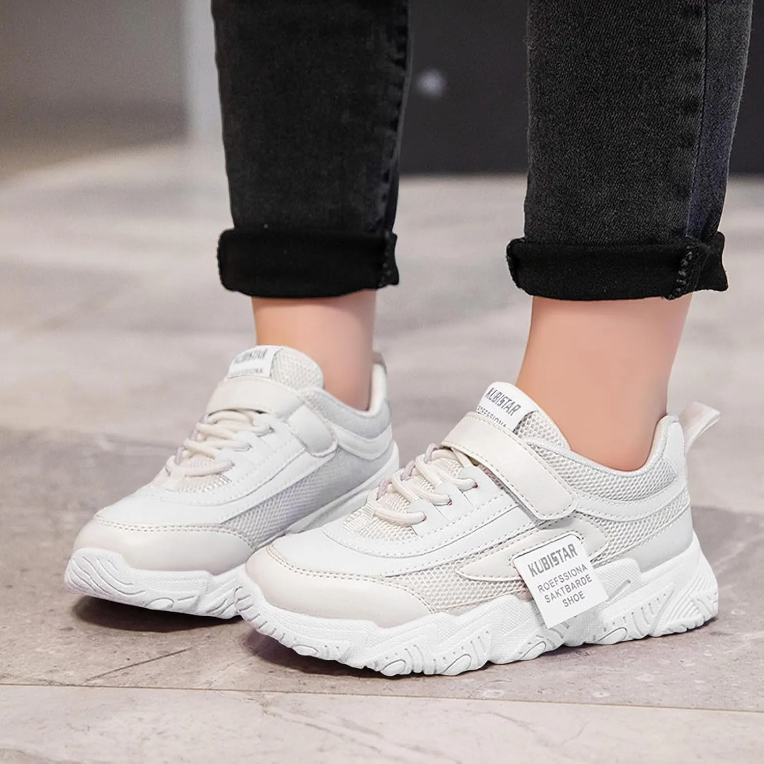 Sneakers for Girls Platform Breathable Fashion Sneakers Walking Hook and Loop Comfortable Sports Casual Tennis Shoes