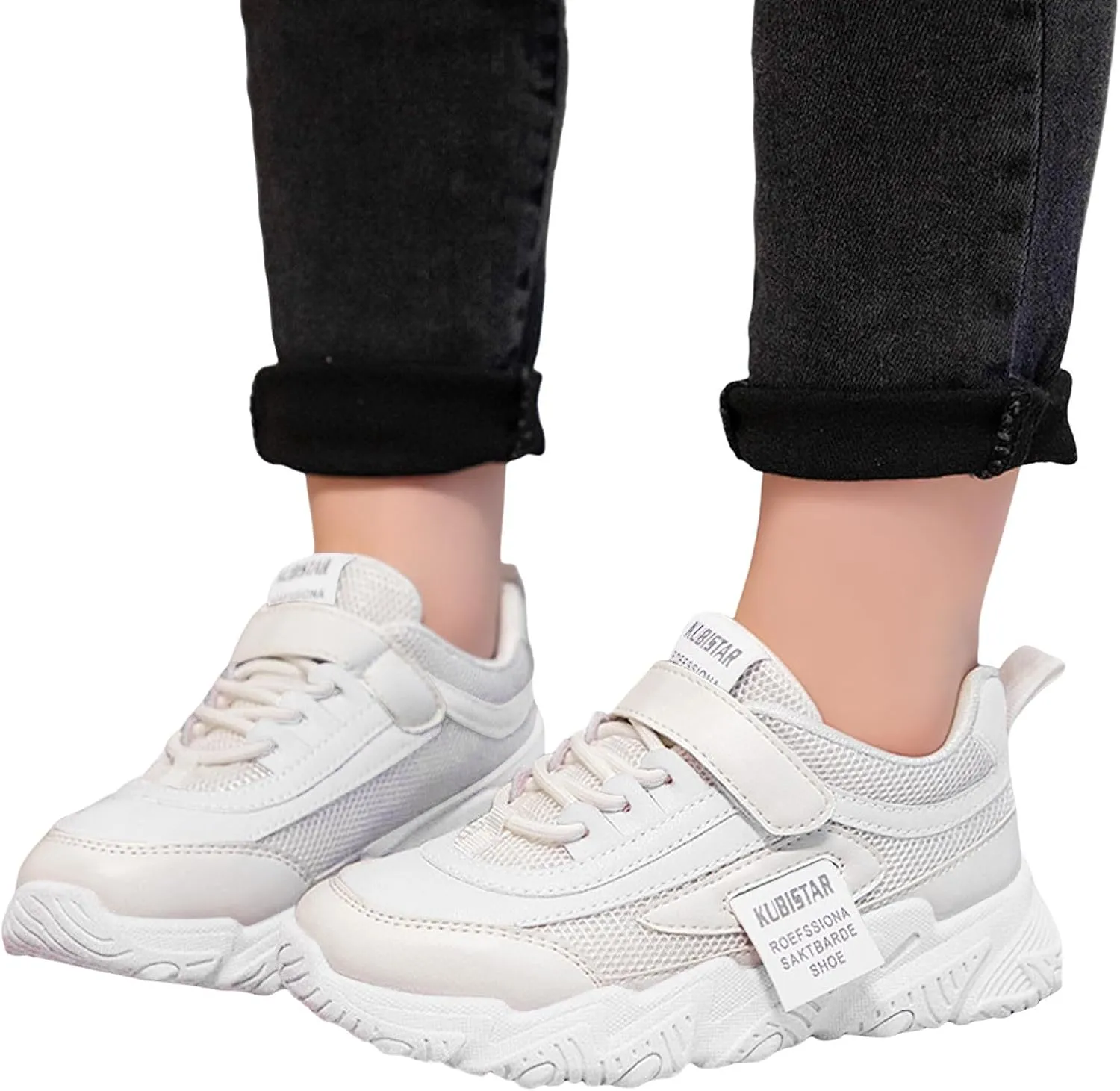 Sneakers for Girls Platform Breathable Fashion Sneakers Walking Hook and Loop Comfortable Sports Casual Tennis Shoes