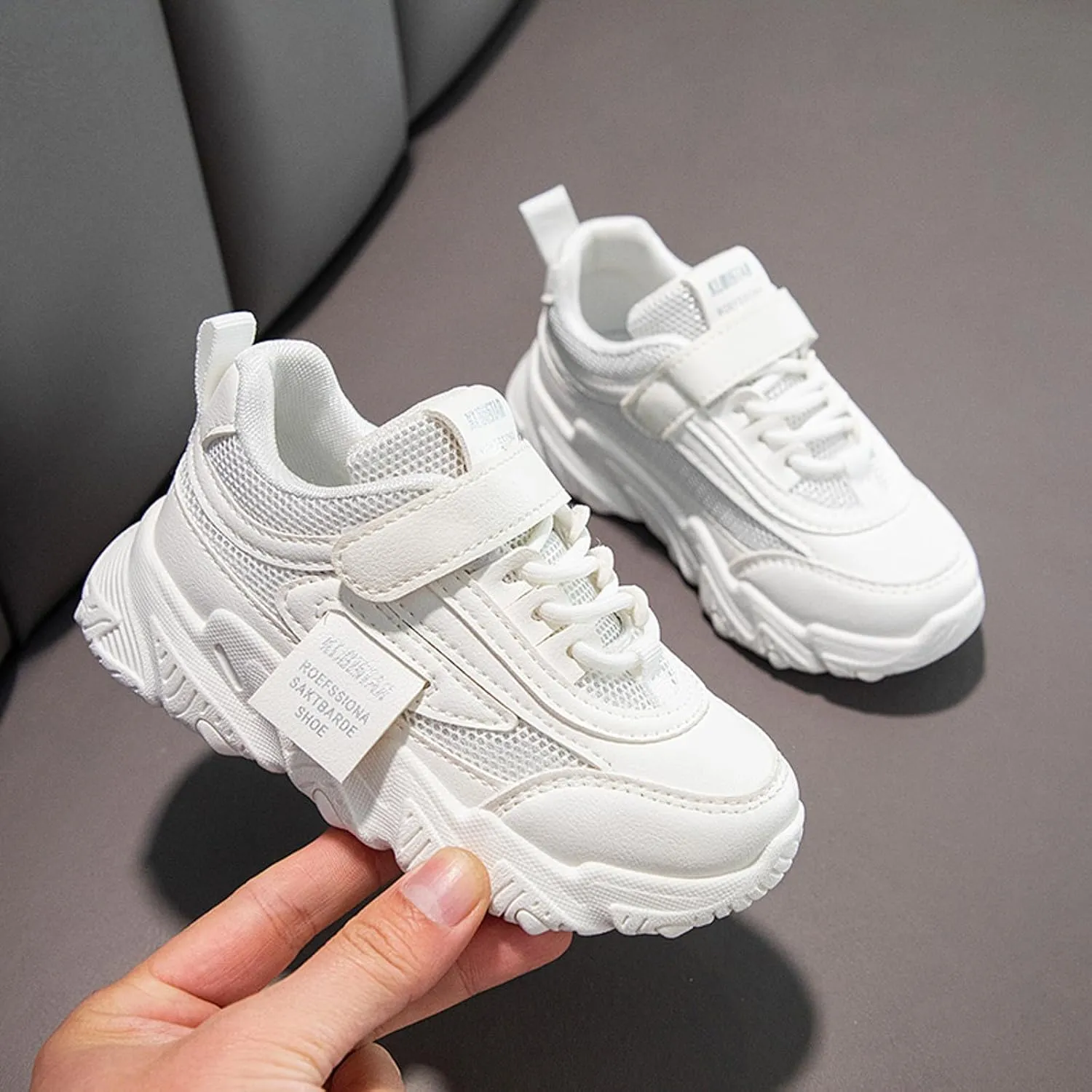 Sneakers for Girls Platform Breathable Fashion Sneakers Walking Hook and Loop Comfortable Sports Casual Tennis Shoes