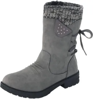 Snow Boots for Women Mid Calf Boots Women Vintage Casual Winter Working shoes Non-slip Lightweight Side Zipper Boots