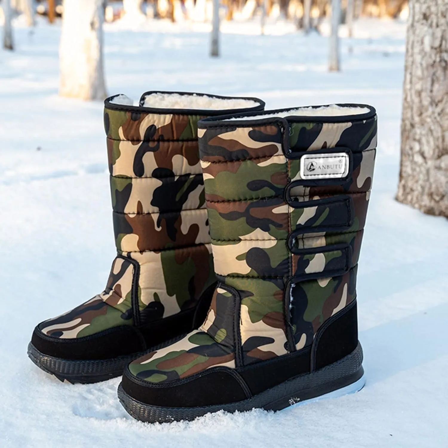 Snow Boots for Women Waterproof Warm Fur Lined Boots Winter Hiking Boots Non-Slip Comfortable Mid Calf Outdoor Boots