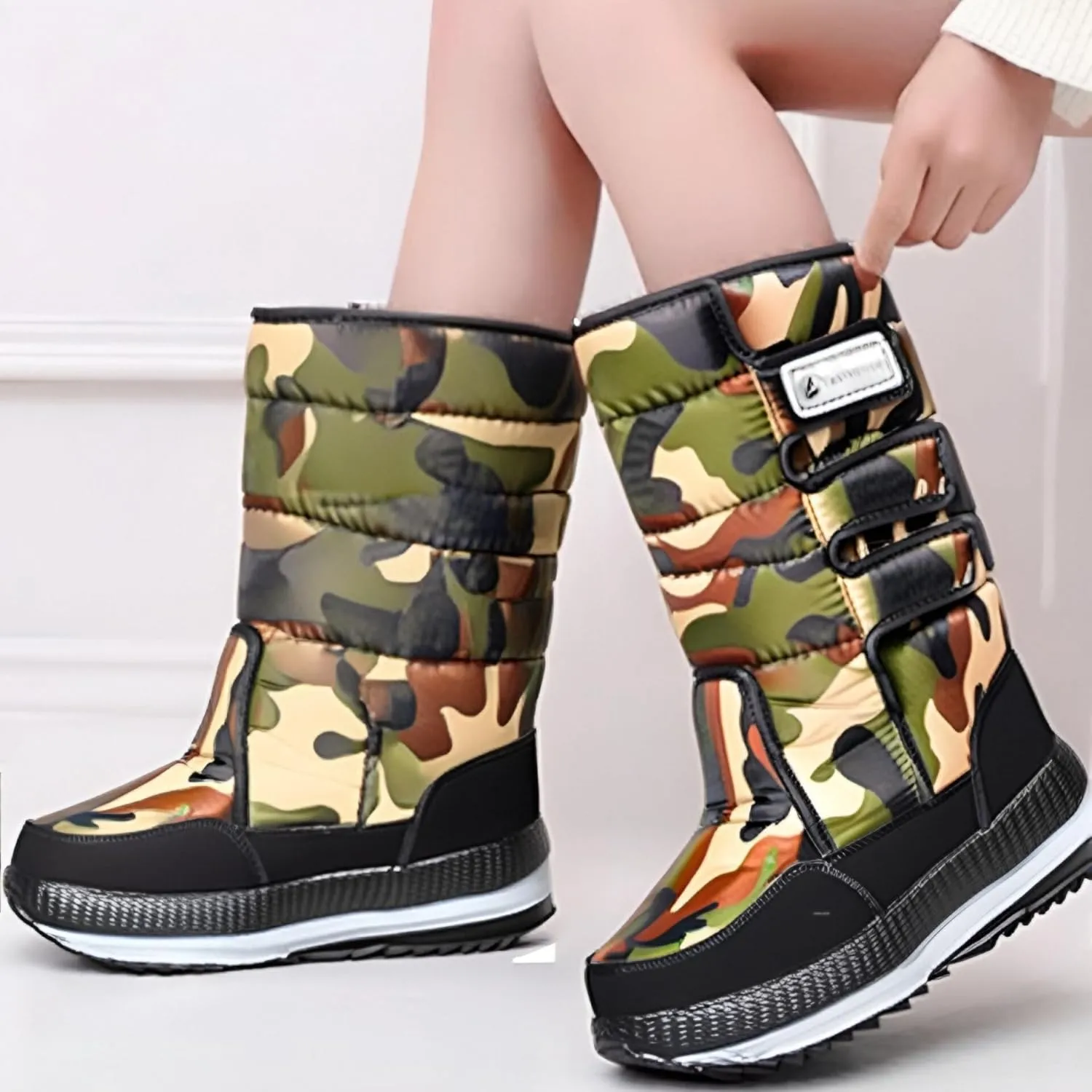 Snow Boots for Women Waterproof Warm Fur Lined Boots Winter Hiking Boots Non-Slip Comfortable Mid Calf Outdoor Boots