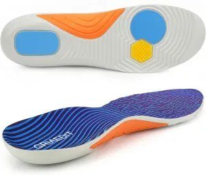 Sport Shock Absorbing Insoles for Men & Large Size Women - Orthotic Comfort Cushions - Pain Relief Inserts for Sneakers - Heavy Support for 220 lbs (MENS12 / WOMENS14)