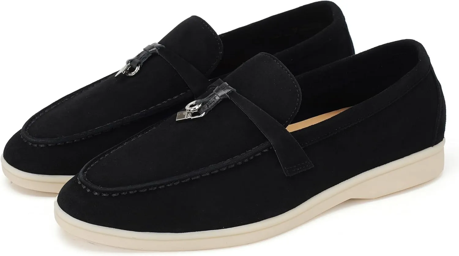 Suede Loafers for Women, Tassel Womens Flats Moccasin Slippers Walking Slip on Shoes Soft Sole Comfortable Spring Summer Mocasines para Mujer Genuine Leather