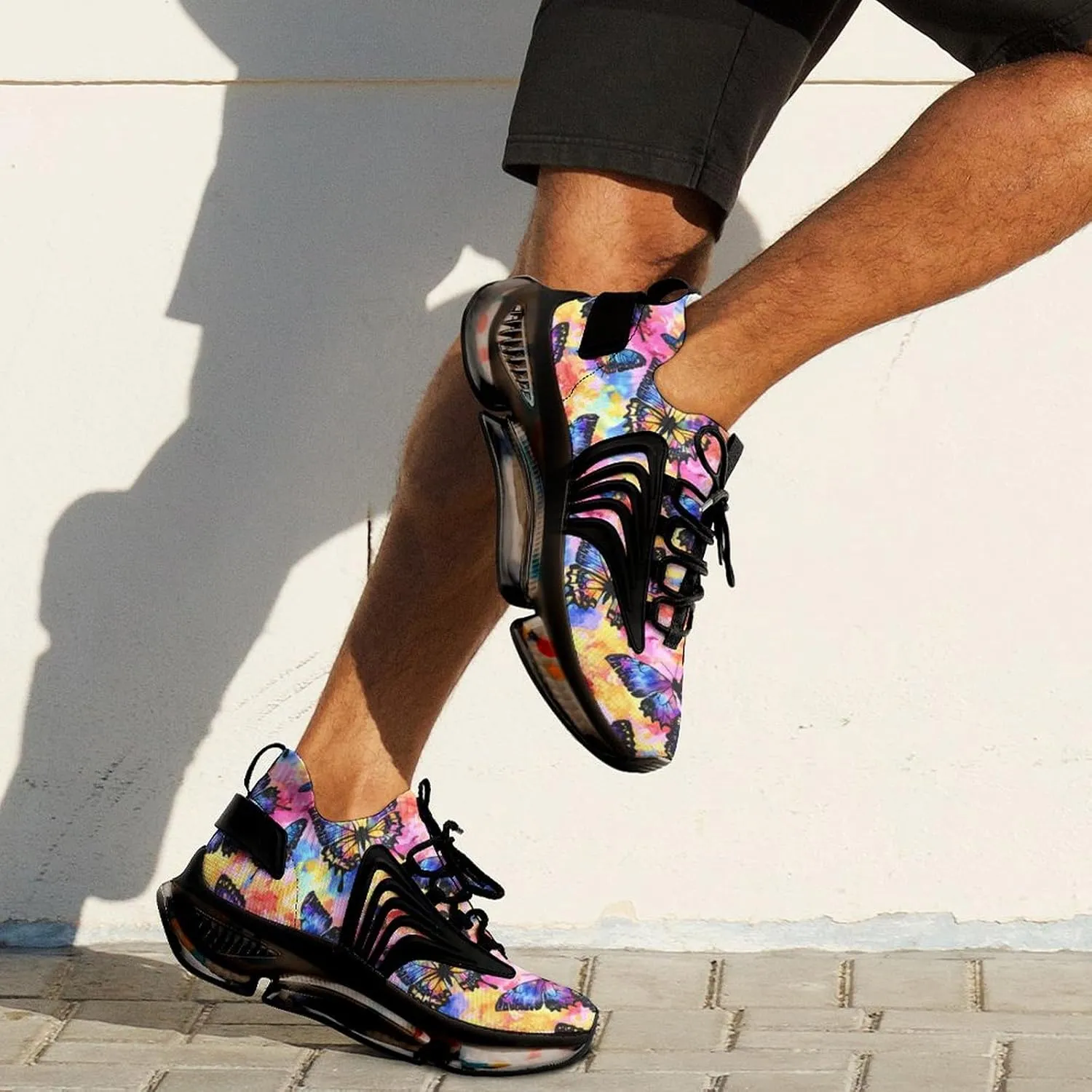 Tie Dye Butterfly Watercolor Men's Running Shoes Lightweight Walking Shoe Breathable Sneaker