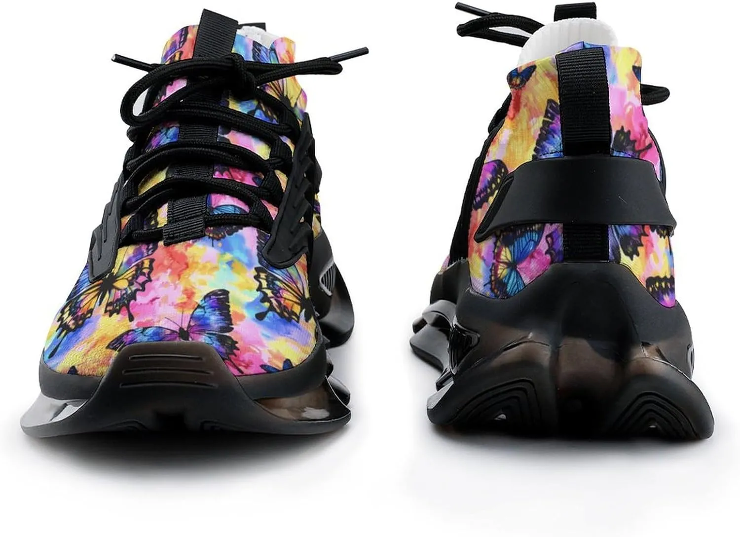 Tie Dye Butterfly Watercolor Men's Running Shoes Lightweight Walking Shoe Breathable Sneaker
