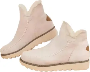 Trending Winter Boots For Women 2024 Warm Snow Fuzzy Ankle Booties Flat Cute Silp On Comfortable Casual Loafers Shoes