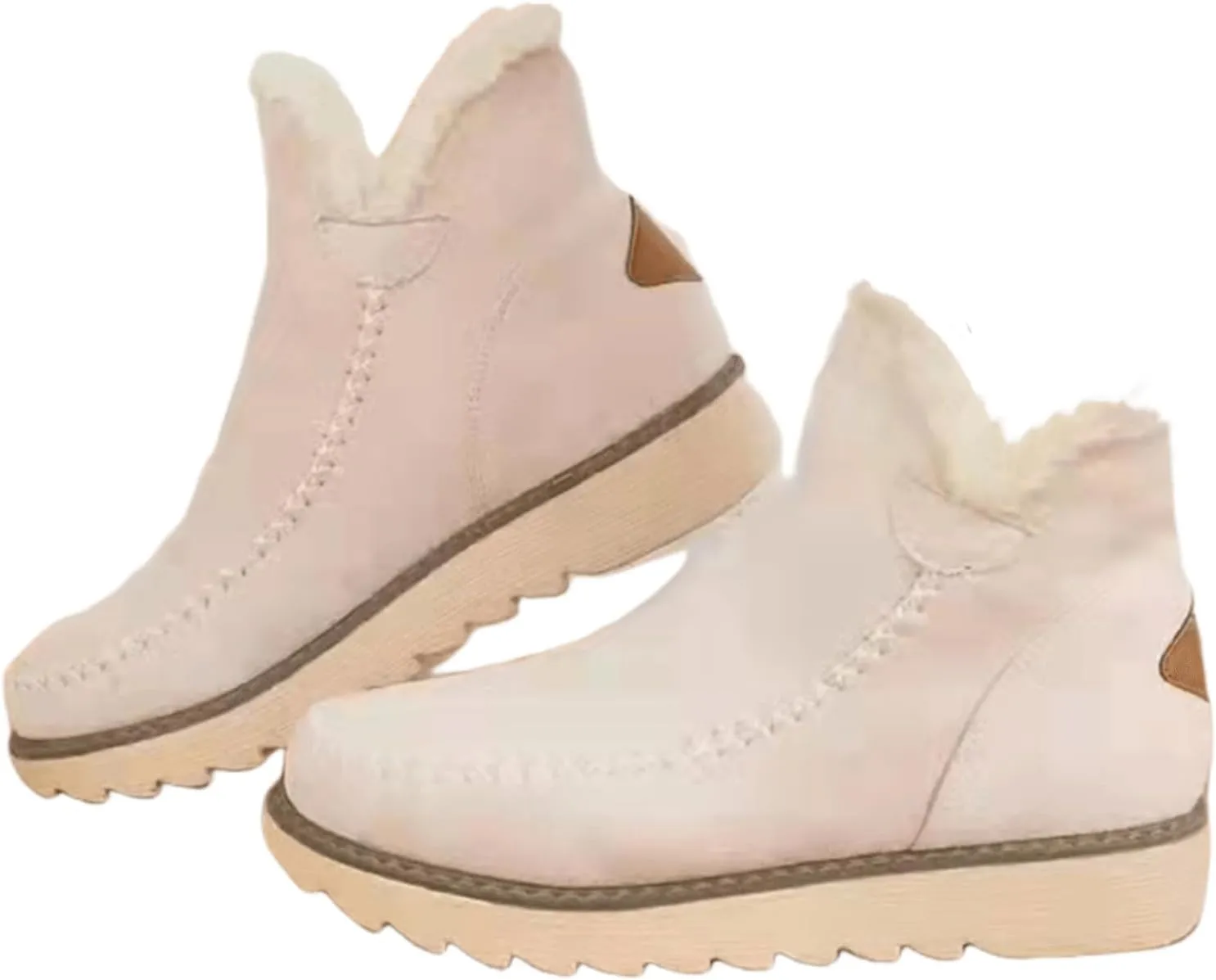 Trending Winter Boots For Women 2024 Warm Snow Fuzzy Ankle Booties Flat Cute Silp On Comfortable Casual Loafers Shoes