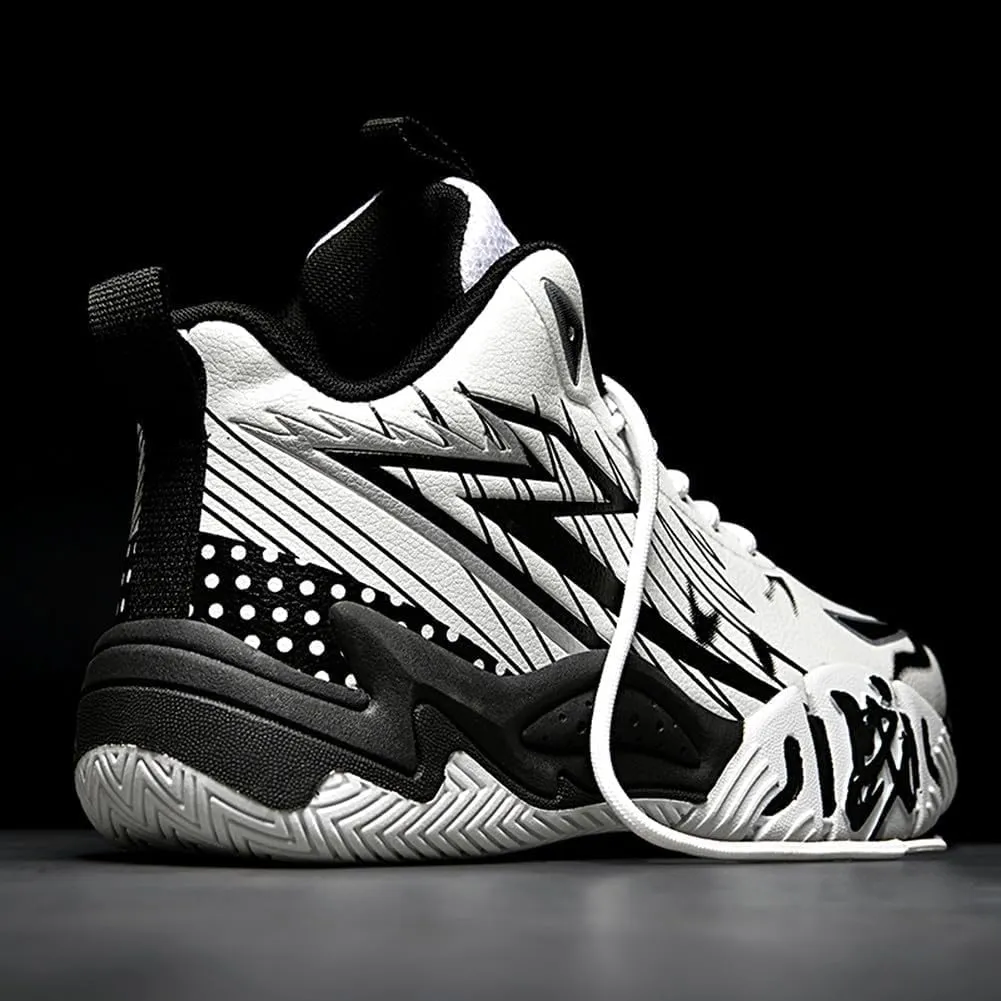 Unisex High Top Breathable Mesh Basketball Shoes Lightweight Shock Absorption and Training Sneakers