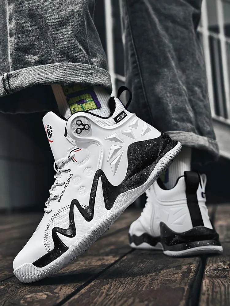 Unisex's Basketball Shoes Men's Women's Child Boy's Girl's Youth Student Combat Non-Slip Shoes High Top Fabric Mesh Front Tie Low Rubber High Top Actual Combat Sneakers