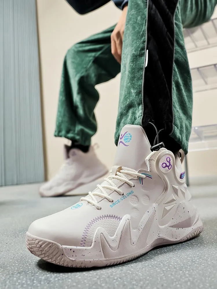 Unisex's Basketball Shoes Men's Women's Child Boy's Girl's Youth Student Combat Non-Slip Shoes High Top Fabric Mesh Front Tie Low Rubber High Top Actual Combat Sneakers