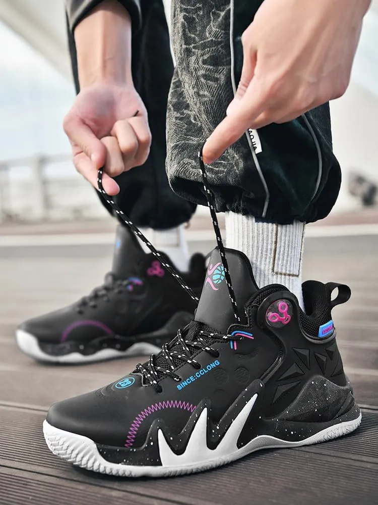 Unisex's Basketball Shoes Men's Women's Child Boy's Girl's Youth Student Combat Non-Slip Shoes High Top Fabric Mesh Front Tie Low Rubber High Top Actual Combat Sneakers