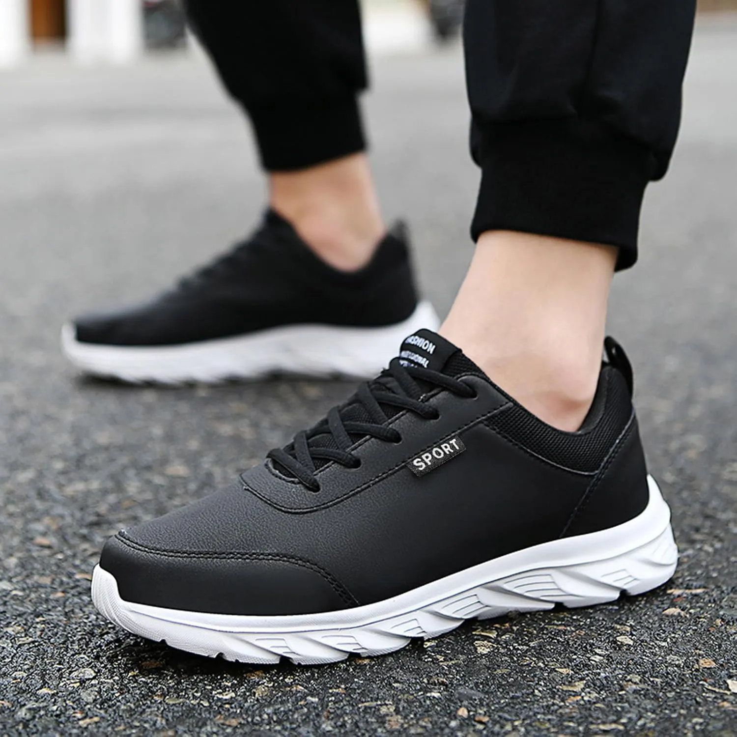 Versatile & Casual Sneaker Outdoor Men Mountaineering Casual Sport Shoes Lace Up Solid Color Running Breathable Soft