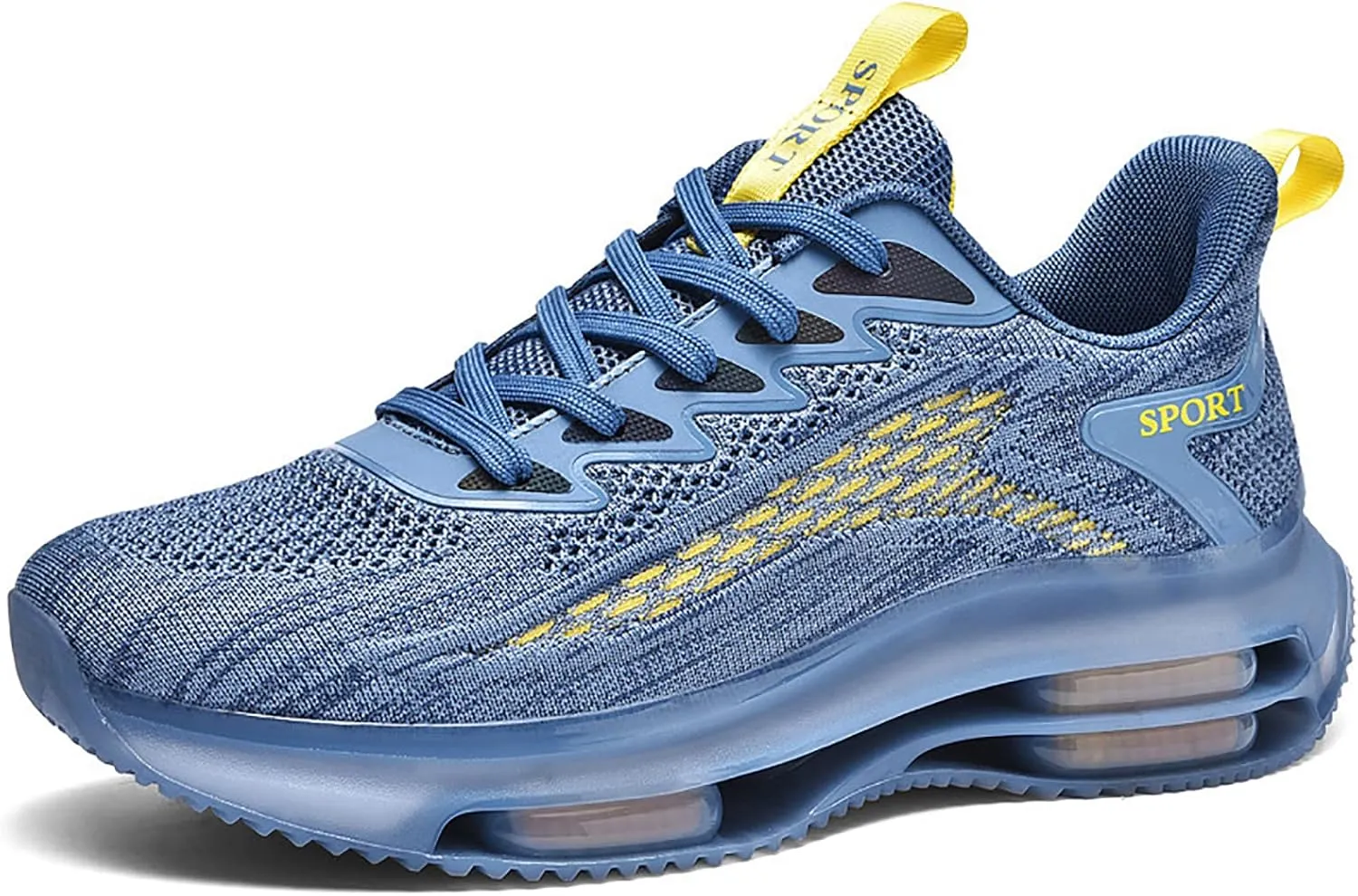 WENOREG Ztigerz Men's Mesh Air Cushion Sneakers Orthopedic Travel Plimsolls,Fashion Lace up Lightweight Non Slip Shock-Absorbing Breathable Comfort Gym Jogging Tennis Walking Work Running Shoes