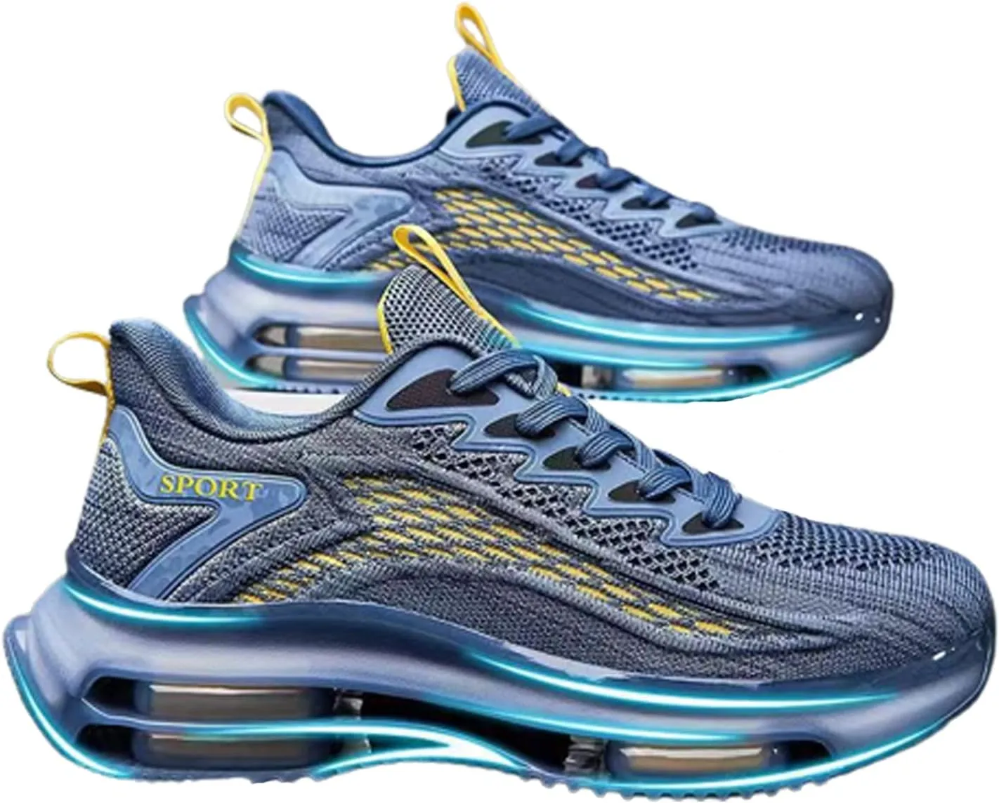 WENOREG Ztigerz Men's Mesh Air Cushion Sneakers Orthopedic Travel Plimsolls,Fashion Lace up Lightweight Non Slip Shock-Absorbing Breathable Comfort Gym Jogging Tennis Walking Work Running Shoes