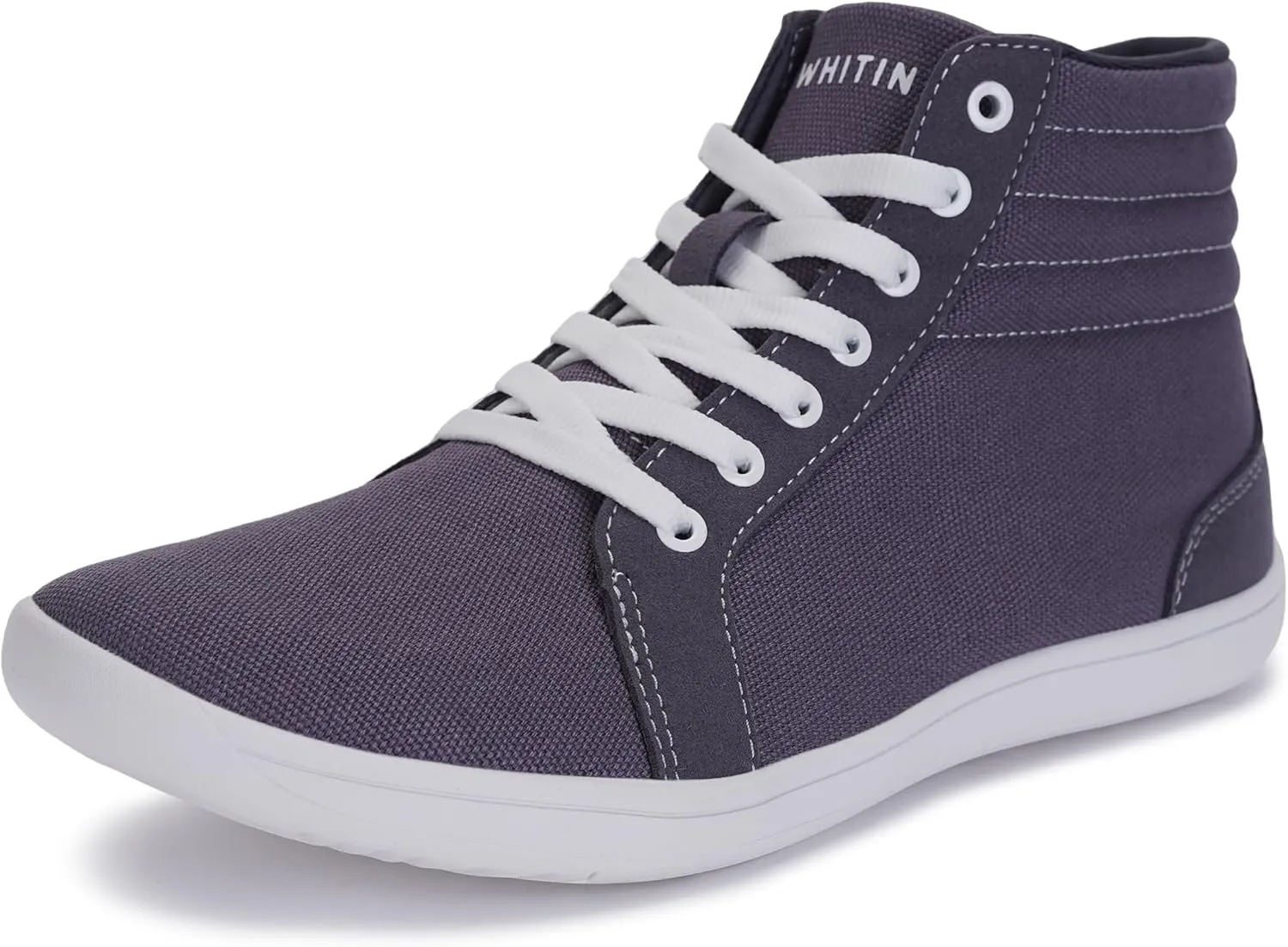 WHITIN Men's Wide Hi-top Minimalist Barefoot Sneakers | Zero Drop Sole | Cushioned Ankle Support