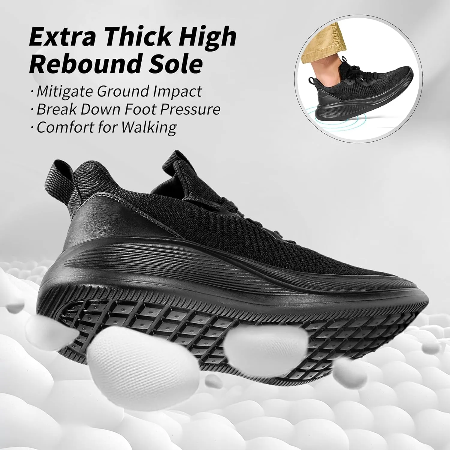 Wide Toe Box Shoes for Men Extra Wide Width Sneakers Ultra Light Road Running Shoes Non-Slip Wide Tennis Shoes Breathable Walking Shoes Athletic Gym Workout
