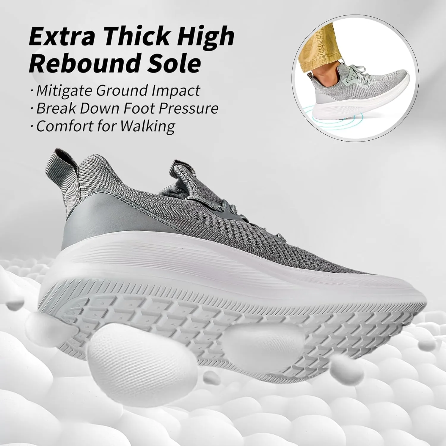 Wide Toe Box Shoes for Men Extra Wide Width Sneakers Ultra Light Road Running Shoes Non-Slip Wide Tennis Shoes Breathable Walking Shoes Athletic Gym Workout