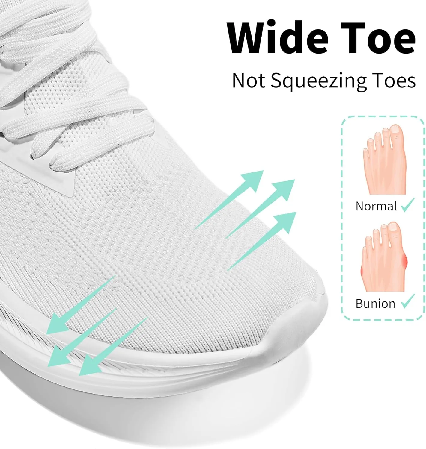 Wide Toe Box Shoes for Men Extra Wide Width Sneakers Ultra Light Road Running Shoes Non-Slip Wide Tennis Shoes Breathable Walking Shoes Athletic Gym Workout