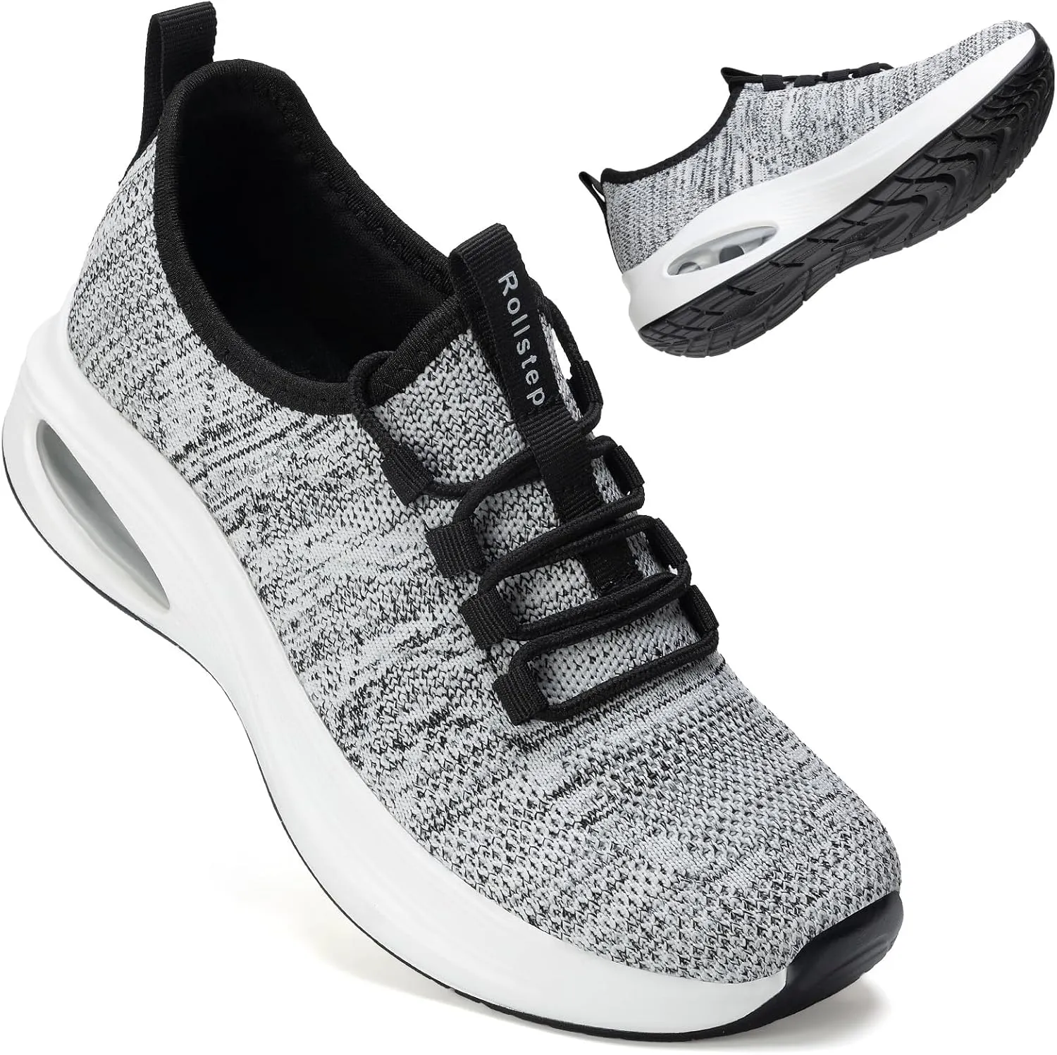 Wide Toe Box Shoes Women Extra Wide Width Sneakers Air Cushion Road Running Shoes Ultra Light Tennis Gym Workout Training Shoes Breathable Walking Shoes with Arch Support