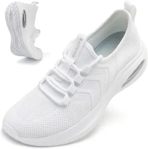 Wide Toe Box Shoes Women Extra Wide Width Sneakers Air Cushion Road Running Shoes Ultra Light Tennis Gym Workout Training Shoes Breathable Walking Shoes with Arch Support