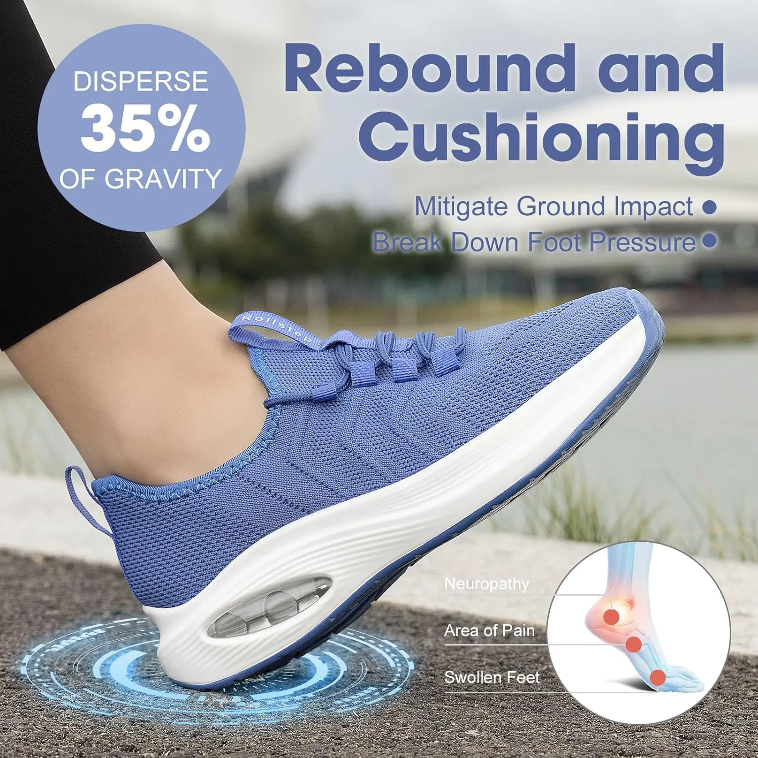 Wide Toe Box Shoes Women Extra Wide Width Sneakers Air Cushion Road Running Shoes Ultra Light Tennis Gym Workout Training Shoes Breathable Walking Shoes with Arch Support