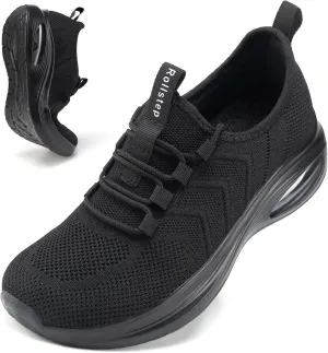 Wide Toe Box Shoes Women Extra Wide Width Sneakers Air Cushion Road Running Shoes Ultra Light Tennis Gym Workout Training Shoes Breathable Walking Shoes with Arch Support