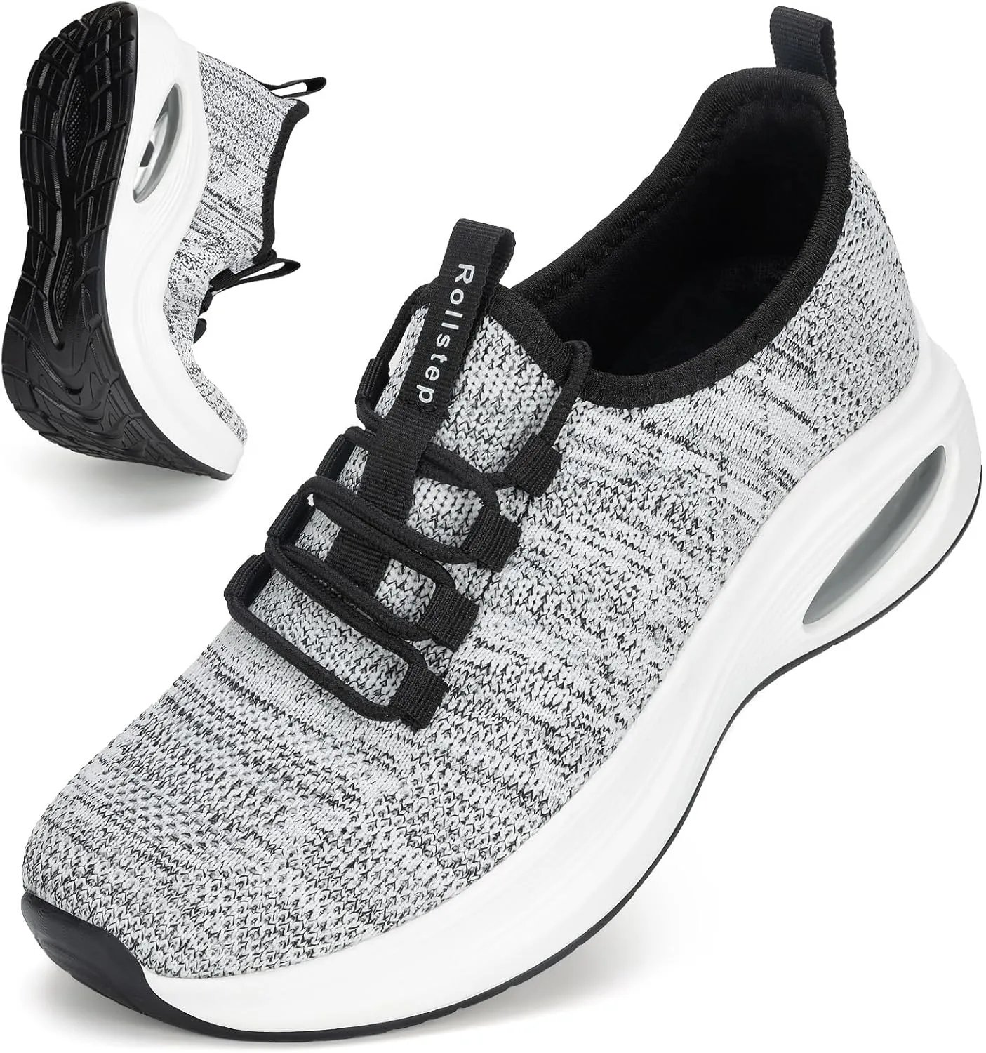 Wide Toe Box Shoes Women Extra Wide Width Sneakers Air Cushion Road Running Shoes Ultra Light Tennis Gym Workout Training Shoes Breathable Walking Shoes with Arch Support