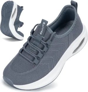 Wide Toe Box Shoes Women Extra Wide Width Sneakers Air Cushion Road Running Shoes Ultra Light Tennis Gym Workout Training Shoes Breathable Walking Shoes with Arch Support