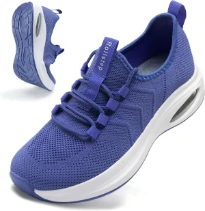 Wide Toe Box Shoes Women Extra Wide Width Sneakers Air Cushion Road Running Shoes Ultra Light Tennis Gym Workout Training Shoes Breathable Walking Shoes with Arch Support