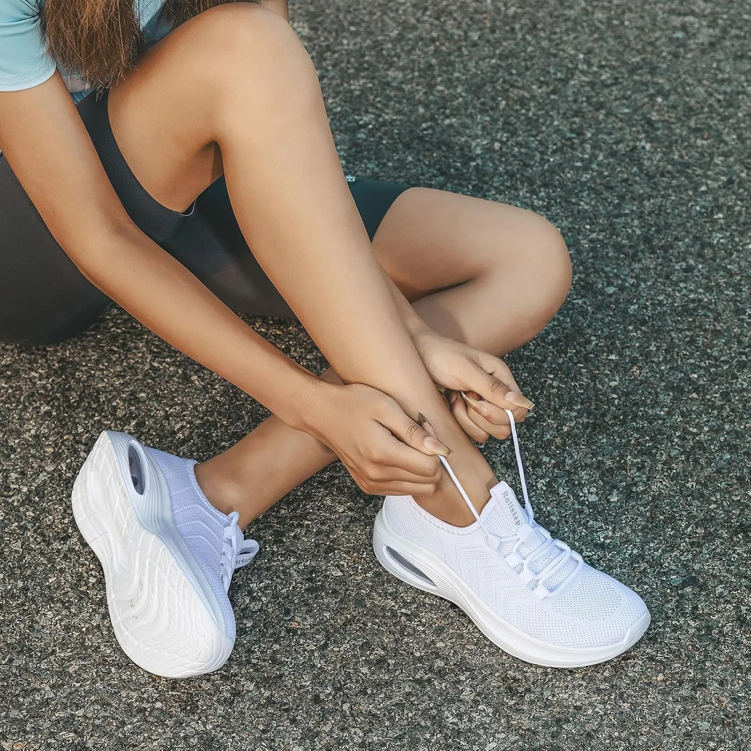 Wide Toe Box Shoes Women Extra Wide Width Sneakers Air Cushion Road Running Shoes Ultra Light Tennis Gym Workout Training Shoes Breathable Walking Shoes with Arch Support