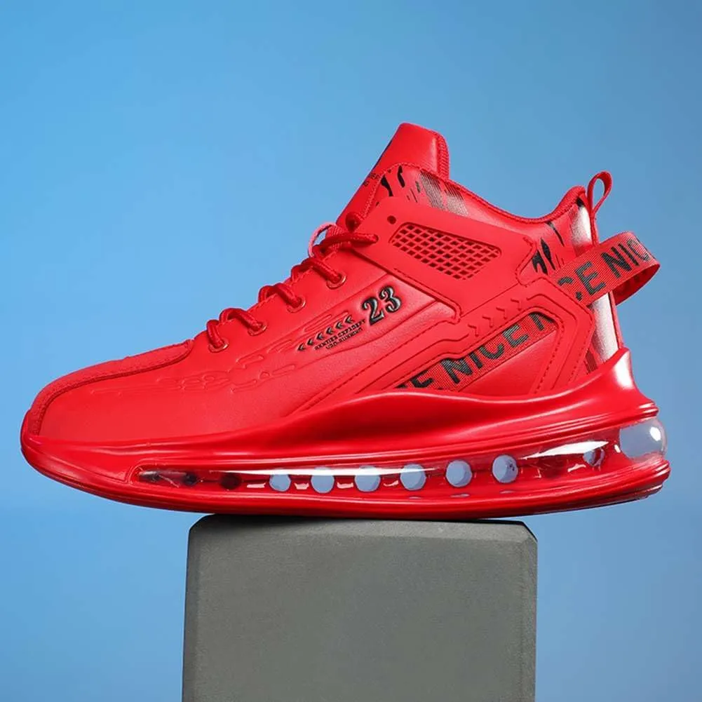 WILTENA Men's Fashion High Top Air Cushion Basketball Shoes Boy's Sports Tennis Running Sneakers Comfy Casual Walking Shoes for Men